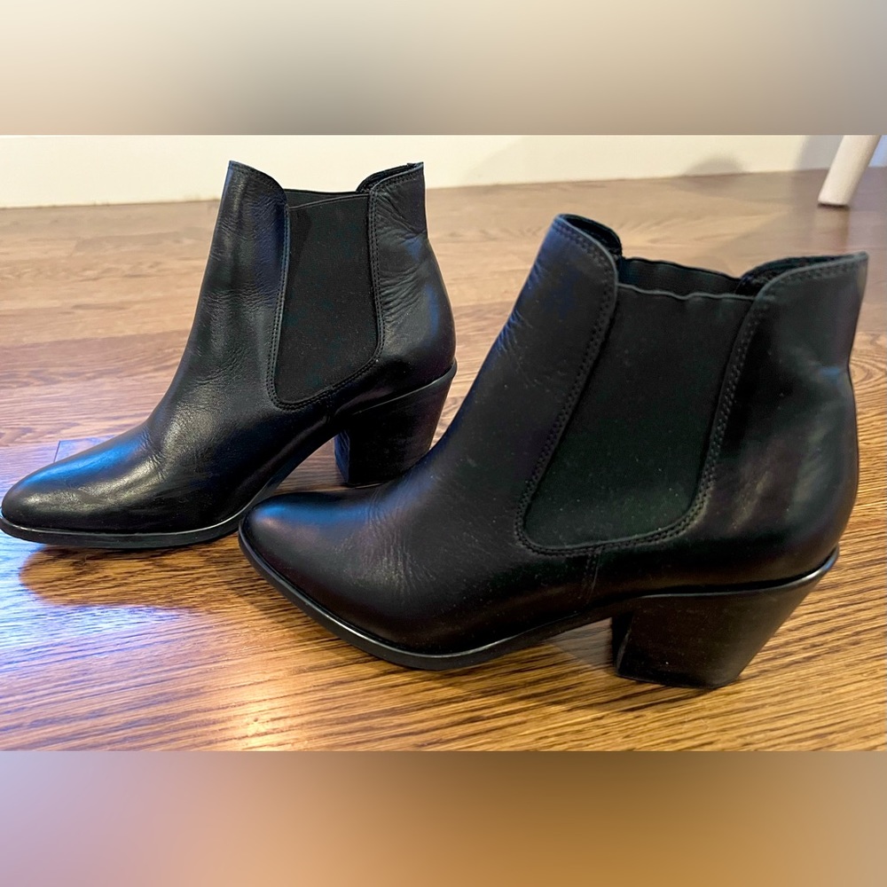 Emerson Fry black leather Chelsea heeled boots